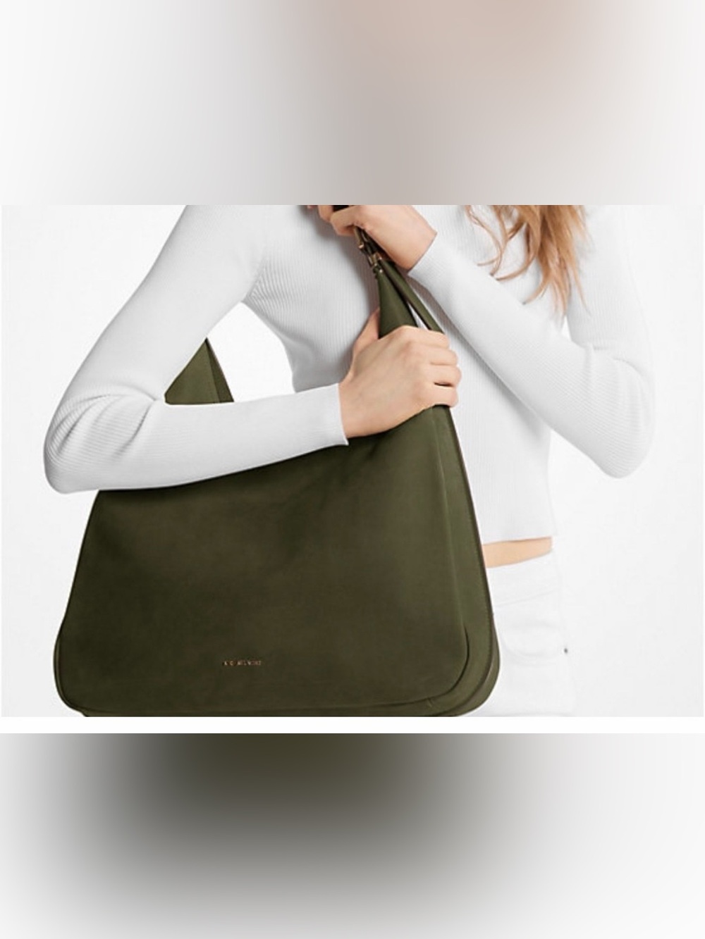 Michael Kors Olive Green Large Shoulder Hobo Bag